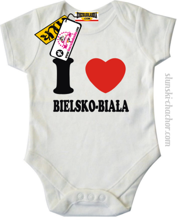 I love Bielsko-Biała body dziecięce z nadrukiem - white