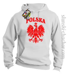 Polska - Bluza męska z kapturem biała