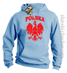 Polska - Bluza męska z kapturem błękit