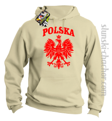 Polska - Bluza męska z kapturem beż