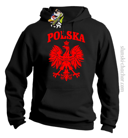 Polska - Bluza męska z kapturem czarna