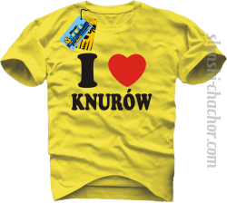 I love Knurów koszulka męska z nadrukiem - yellow