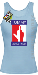 Tommy Middle Finger - Top damski błękit