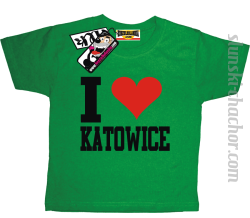 I love Katowice koszulka dziecięca z nadrukiem - green