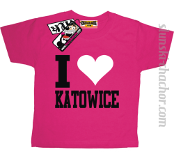 I love Katowice koszulka dziecięca z nadrukiem - pink