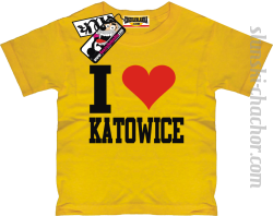 I love Katowice koszulka dziecięca z nadrukiem - yellow