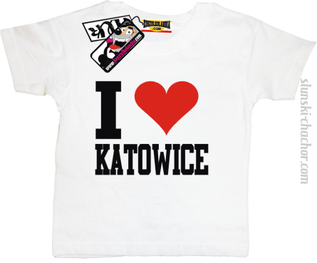 I love Katowice koszulka dziecięca z nadrukiem - white