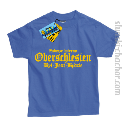 Zawsze wierny oberschlesien był-jest-będzie koszulka dziecięca z nadrukiem-blue