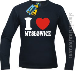 I love Mysłowice longsleeve męski z nadrukiem - black