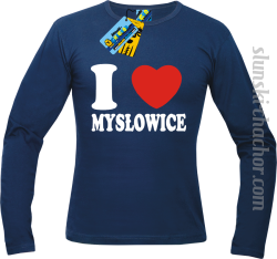 I love Mysłowice longsleeve męski z nadrukiem - navy blue