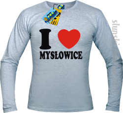 I love Mysłowice longsleeve męski z nadrukiem - ash