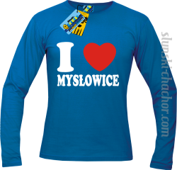 I love Mysłowice longsleeve męski z nadrukiem - blue