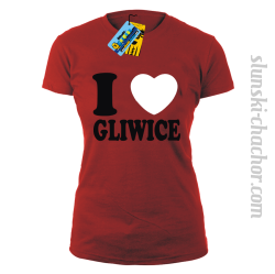 I love Gliwice - koszulka damska - czerwony