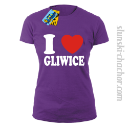 I love Gliwice - koszulka damska - fioletowy