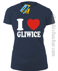 I love Gliwice - koszulka damska - granatowy