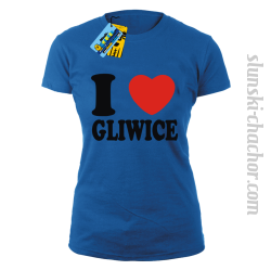 I love Gliwice - koszulka damska - niebieski