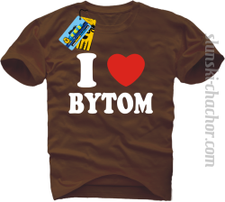 I love Bytom koszulka męska z nadrukiem - brown