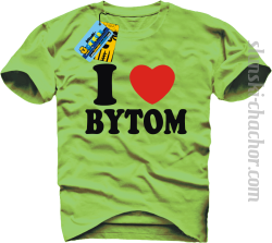 I love Bytom koszulka męska z nadrukiem - light green