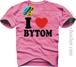 I love Bytom koszulka męska z nadrukiem - pink