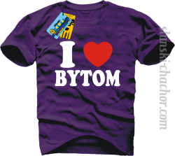 I love Bytom koszulka męska z nadrukiem - purple