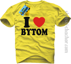 I love Bytom koszulka męska z nadrukiem - yellow