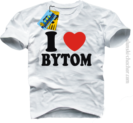 I love Bytom koszulka męska z nadrukiem - white