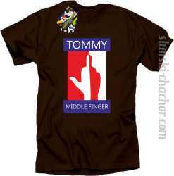 Tommy Middle Finger - Koszulka męska brąz