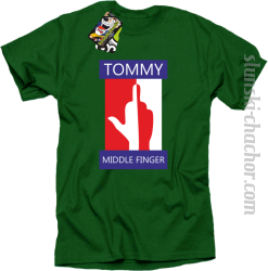 Tommy Middle Finger - Koszulka męska zieleń