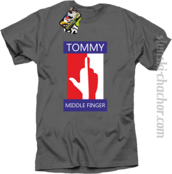 Tommy Middle Finger - Koszulka męska szary