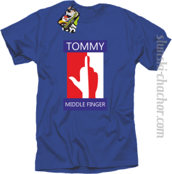 Tommy Middle Finger - Koszulka męska niebieski royal
