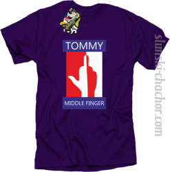 Tommy Middle Finger - Koszulka męska fiolet