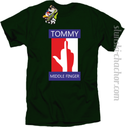 Tommy Middle Finger - Koszulka męska butelka