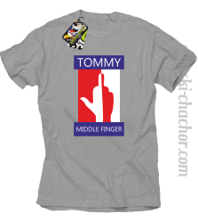 Tommy Middle Finger - Koszulka męska melanż