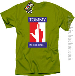 Tommy Middle Finger - Koszulka męska kiwi