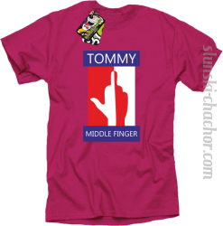 Tommy Middle Finger - Koszulka męska fuchsia
