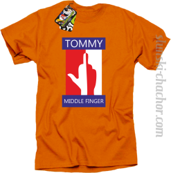 Tommy Middle Finger - Koszulka męska pomarańcz