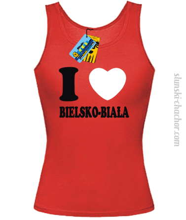 I love Bielsko-Biała - top damski - czerwony