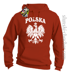 Polska - Bluza męska z kapturem pomarańcz