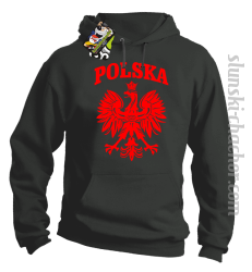 Polska - Bluza męska z kapturem grafit