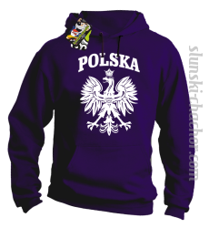 Polska - Bluza męska z kapturem fiolet