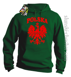 Polska - Bluza męska z kapturem zieleń