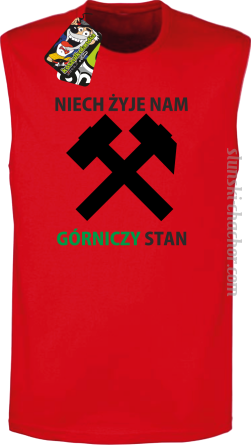 Niech żyje nam górniczy stan - Bezrękawnik męski red