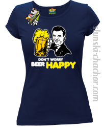 DON'T WORRY BEER HAPPY - Koszulka damska granat