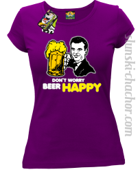 DON'T WORRY BEER HAPPY - Koszulka damska fiolet