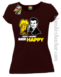 DON'T WORRY BEER HAPPY - Koszulka damska brąz