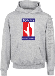 Tommy Middle Finger - Bluza dziecięca z kapturem melanż