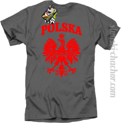 Polska - Koszulka męska szara