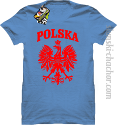 Polska - Koszulka męska błękit