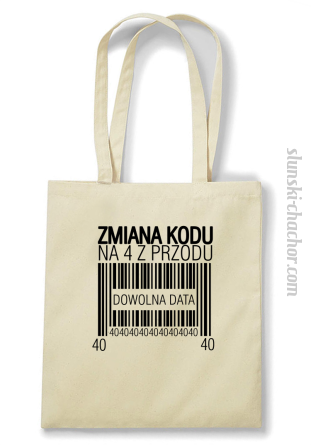 Zmiana Kodu na 4 z przodu - Torba EKO beżowa 