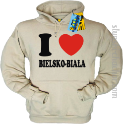 I love Bielsko-Biała bluza męska z nadrukiem - beige